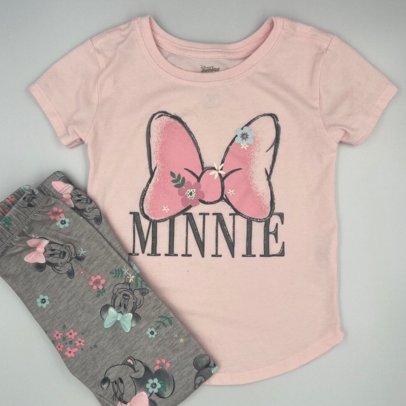 Disney Other - Minnie Mouse Matching Set | Leggings + Short Sleeve Shirt 4T